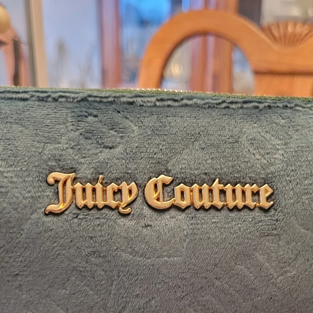 Juicy Couture Terry travel cosmetic bag with bottle